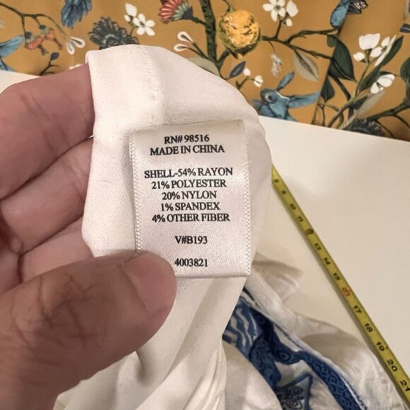 coldwater creek womens Sz L skirt blue lined a line midi Coastal Lagenlook Artsy - Picture 6 of 8